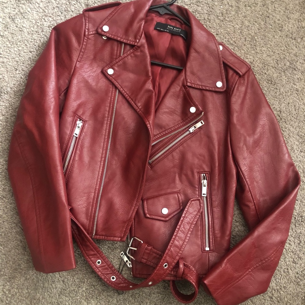 Zara basic leather jacket